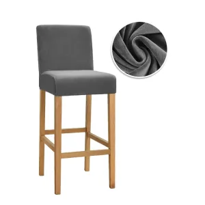 Housse Tabouret De Bar Velours Gris Foncé