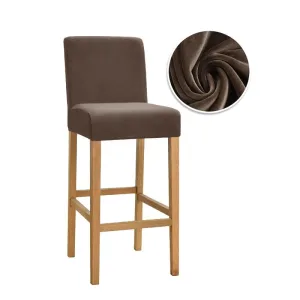 Housse Tabouret De Bar Velours Marron Foncé