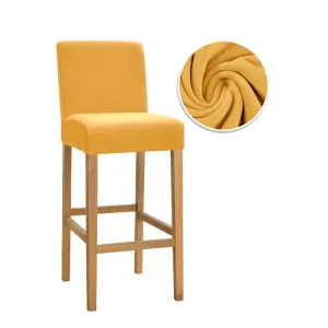 Housse Tabouret De Bar Velours Jaune Moutarde