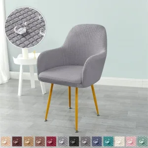 Housse De Chaise Scandinave Avec Accoudoirs Gris