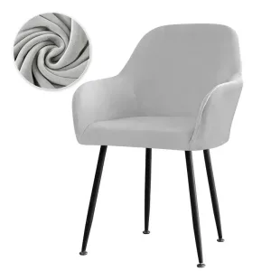 Housse De Chaise Scandinave Avec Accoudoirs Velours Gris