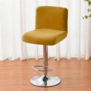Housse Tabouret De Bar Velours Jaune