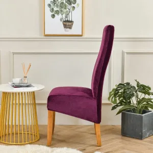 Housse De Chaise Grande Taille Velours Rouge Bordeaux