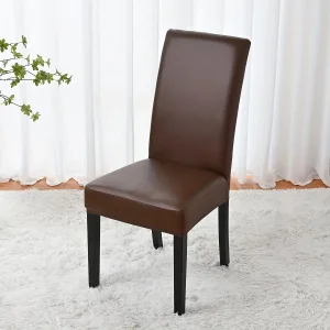 Housse De Chaise Similicuir Marron Foncé