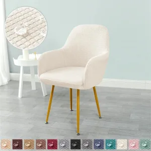 Housse De Chaise Scandinave Avec Accoudoirs Blanc