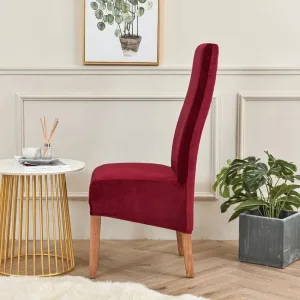 Housse De Chaise Grande Taille Velours Rouge