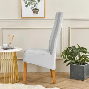 Housse De Chaise Grande Taille Velours Gris Clair