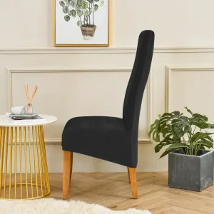 Housse De Chaise Grande Taille Velours Noir