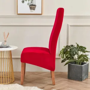 Housse De Chaise Grande Taille Velours Rouge Vif