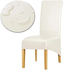 Housse De Chaise Simili Cuir Xl Blanc