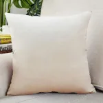 Housse de Coussin Velours 50x50cm Blanc