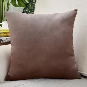 Housse de Coussin Velours 50x50cm Chocolat