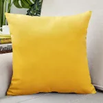 Housse de Coussin Velours 50x50cm Jaune