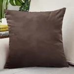 Housse de Coussin Velours 50x50cm Marron