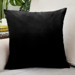 Housse de Coussin Velours 50x50cm Noir