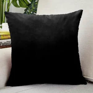 Housse de Coussin Velours 50x50cm Noir