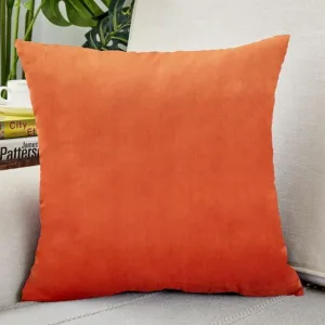 Housse de Coussin Velours 50x50cm Orange