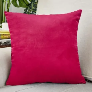 Housse de Coussin Velours 50x50cm Rose Vif
