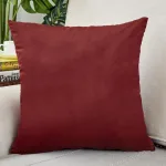 Housse de Coussin Velours 50x50cm Rouge Framboise