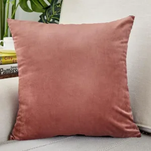Housse de Coussin Velours 50x50cm Saumon