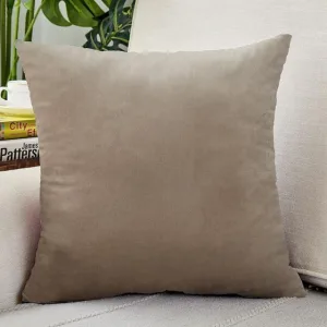 Housse de Coussin Velours 50x50cm Taupe