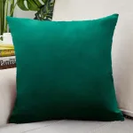 Housse de Coussin Velours 50x50cm Vert Forêt