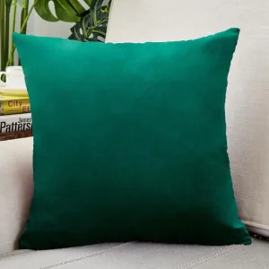 Housse de Coussin Velours 50x50cm Vert Forêt