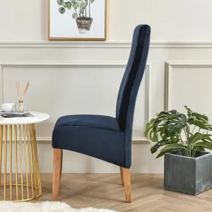 Housse De Chaise Grande Taille Velours Bleu Marine