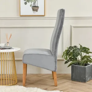 Housse De Chaise Grande Taille Velours Gris Anthracite