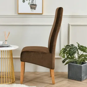 Housse De Chaise Grande Taille Velours Marron