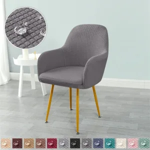 Housse De Chaise Scandinave Avec Accoudoirs Gris