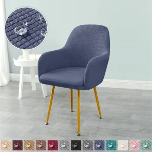 Housse De Chaise Scandinave Avec Accoudoirs Gris Foncé