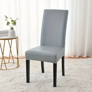 Housse De Chaise Similicuir Gris
