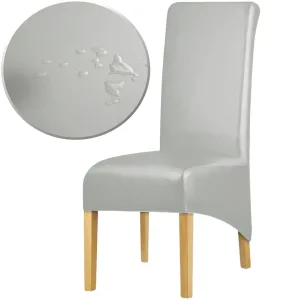 Housse De Chaise Similicuir Xl Gris