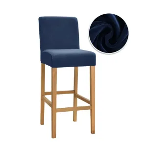 Housse Tabouret De Bar Velours Bleu Marine