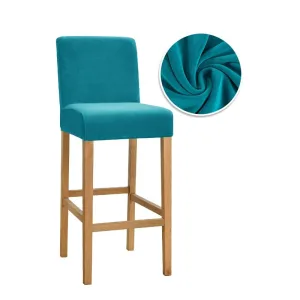Housse Tabouret De Bar Velours Bleu Canard