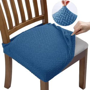 Housse Assise De Chaise Jacquard Azul