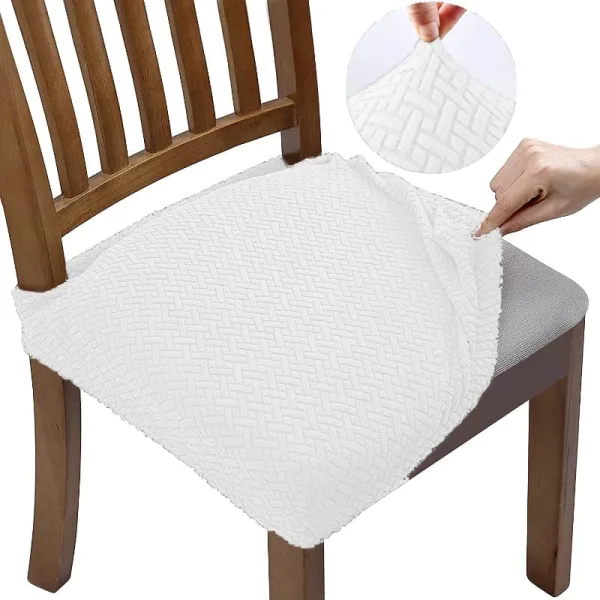 Housse Assise De Chaise Jacquard Blanche Neige