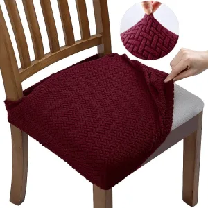 Housse Assise De Chaise Jacquard Bordeaux