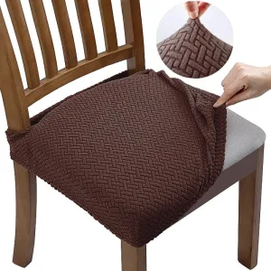 Housse Assise De Chaise Jacquard Café