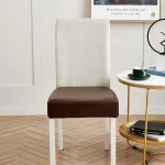 Housse Assise De Chaise Simili Cuir Châtaigne
