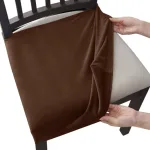 Housse Assise De Chaise Velours Chocolat