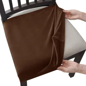 Housse Assise De Chaise Velours Chocolat