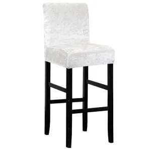Housse De Tabouret Bar Velours Blanc