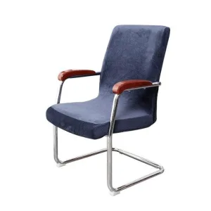 Housse Chaise Bureau Velours Navy