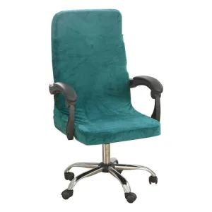 Housse Chaise De Bureau Velours Bleu