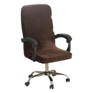 Housse Chaise De Bureau Velours Marron