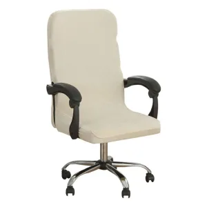 Housse Chaise De Bureau Velours Printemps Blanc