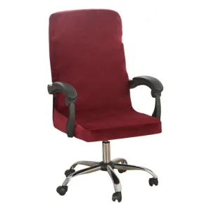 Housse Chaise De Bureau Velours Rouge Bordeaux