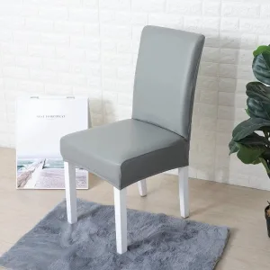 Gris - Housses Extensibles de chaise en simili cuir
